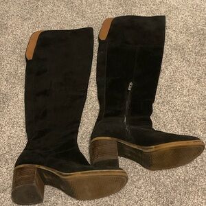Lucky Brand Black and Brown Over the Knee Boots